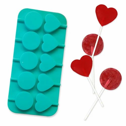 Silicon Lolipop Mold Heart & Circle