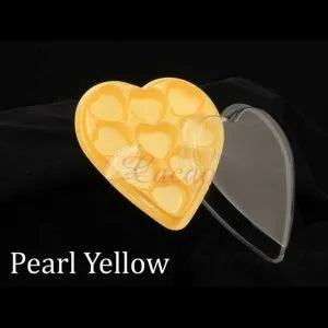 9 Cavity Heart Chocolate Box Pearl Yellow
