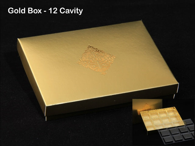 12 Cavity Gold Chocolate Box with cavity-10 PCS PACK