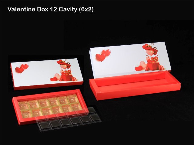 12 Cavity Valentine Chocolate Box (10 PCS)