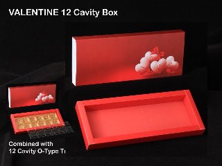 12 Cavity Valentine Chocolate Box with cavity Lid 10 pcs