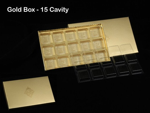 15 Cavity Gold Chocolate Box with Cavity