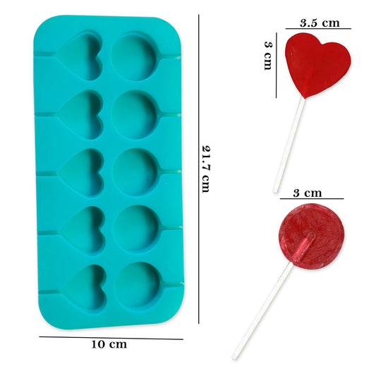 Silicon Lolipop Mold Heart & Circle