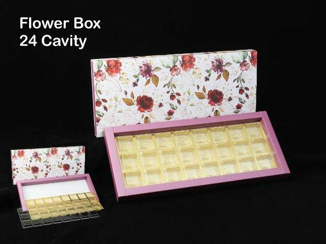 24 Cavity Flower Chocolate Box with cavity-5 PCS PACK