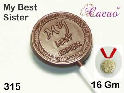 Cacao Pvc My Best Sister Lolipop Chocolate Mould 315
