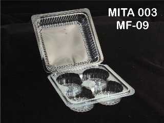 PVC CUP CAKE BOX 4PCS  TRAY-10 PCS