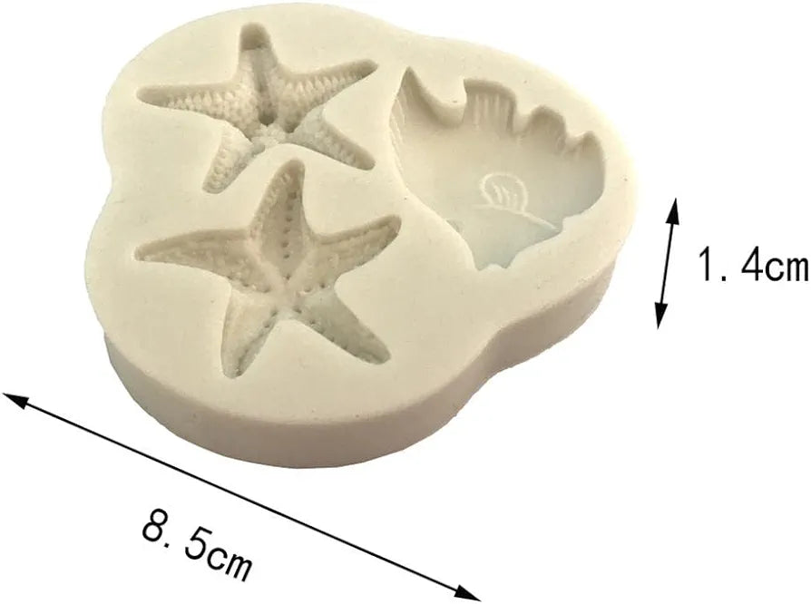 SILICON FONDANT SEAHORSE/SHELLS/STARFISH MOULD #53