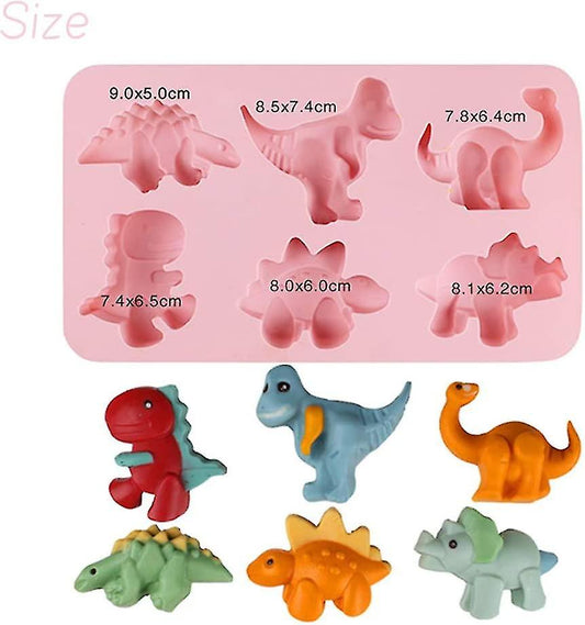 SILICON 6 PCS DINOSAUR MOULD