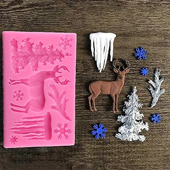 SILICON FONDANT MOULD 8 CAVITY CHRISTMAS #29