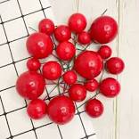 FAUX BALL MULTISIZE RED 20PCS
