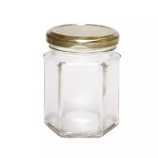 Glass Jar 200ML Hexa-(6 PCS)