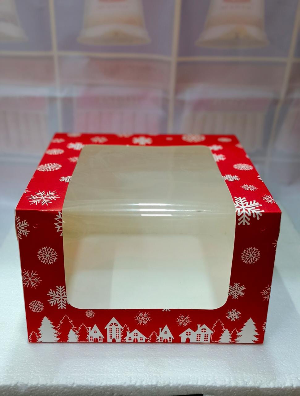 Cake Box L Window CHRISTMAS-8*8*5