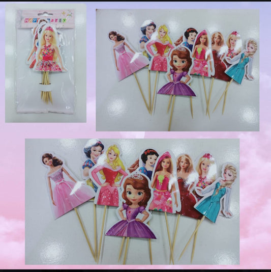 Paper Theme Topper Girl Stick 10pcs pack