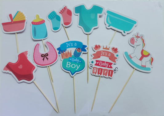 Paper Theme Baby Shower  Stick 10pcs pack