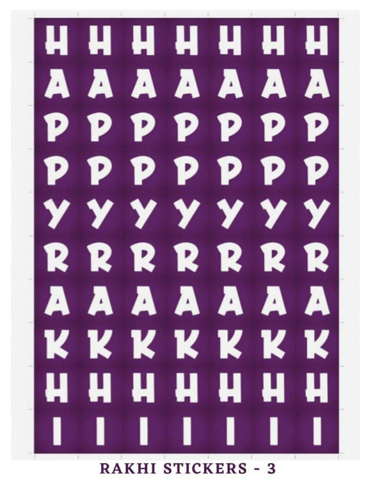 Happy Rakhi Sticker Sheet A3 Size Purple