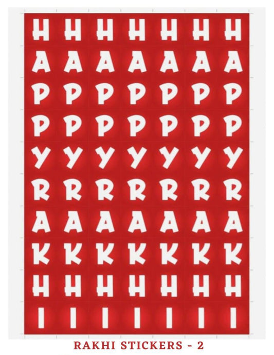 Happy Rakhi Sticker Sheet A3 Size Red