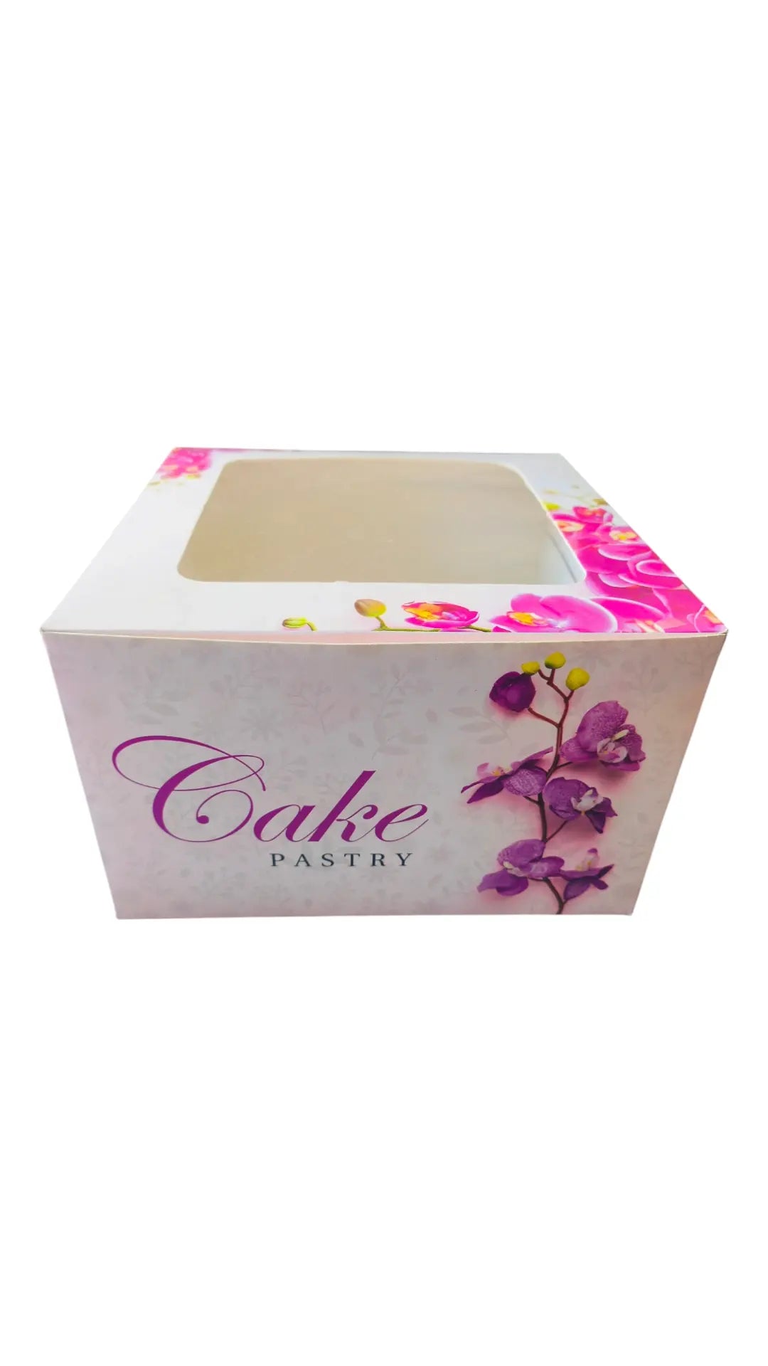 Cake Box Window 8*8*5 Pink Floral 10 PCS PACK