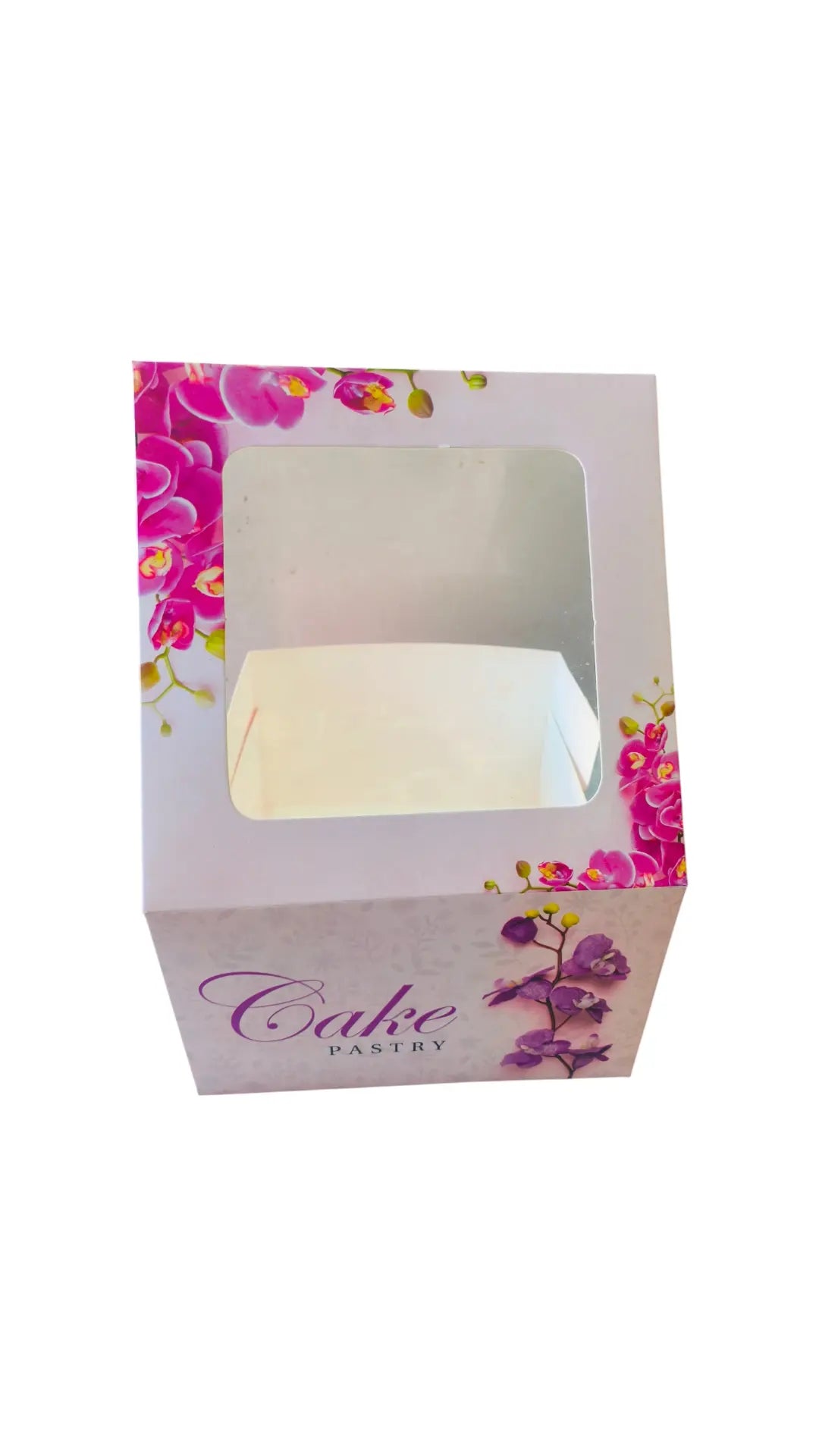 Cake Box Window 8*8*5 Pink Floral 10 PCS PACK