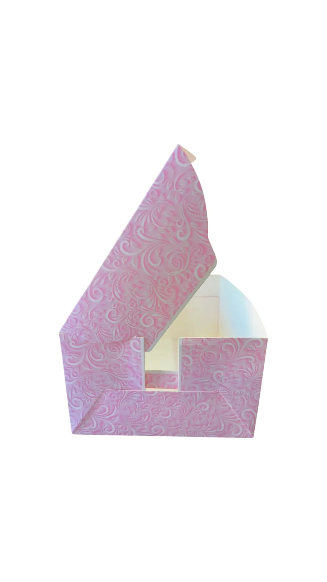 Cake Box Window 8*8*5 Pink Floral 10 PCS PACK