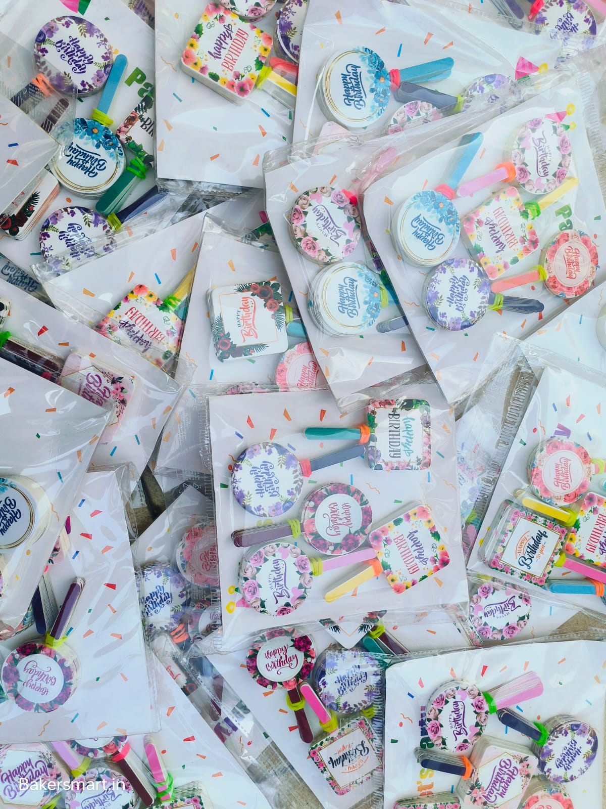 HAPPY BIRTHDAY PAPER TOPPER 100PCS PACK - RANDOM DESIGN