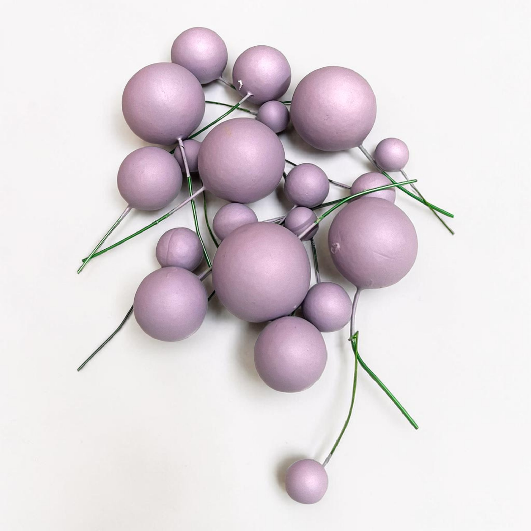 Matt Colour Faux Ball |Light Purple|Multisize| 20 PC's pack
