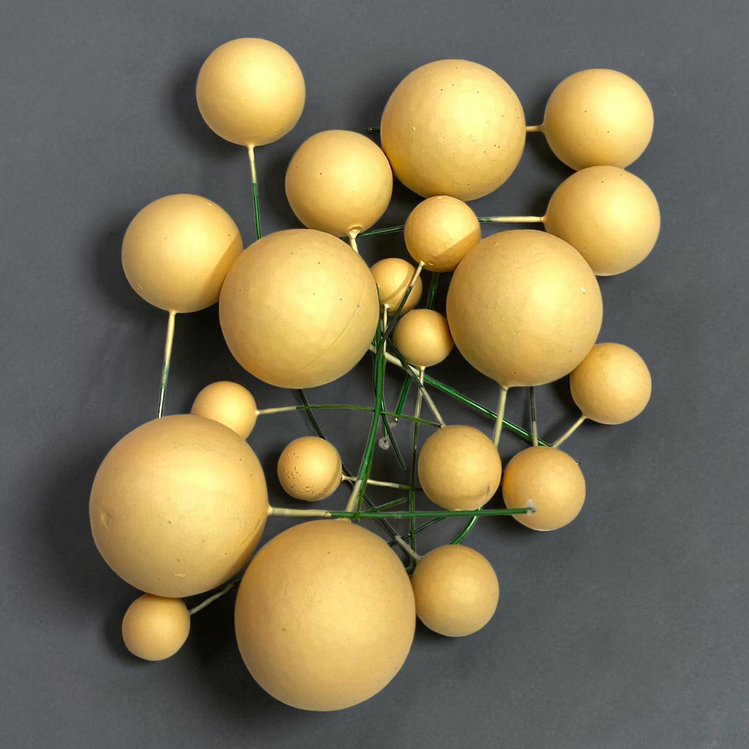 Matt Colour Faux Ball |Light Yellow|Multisize| 20 PC's pack