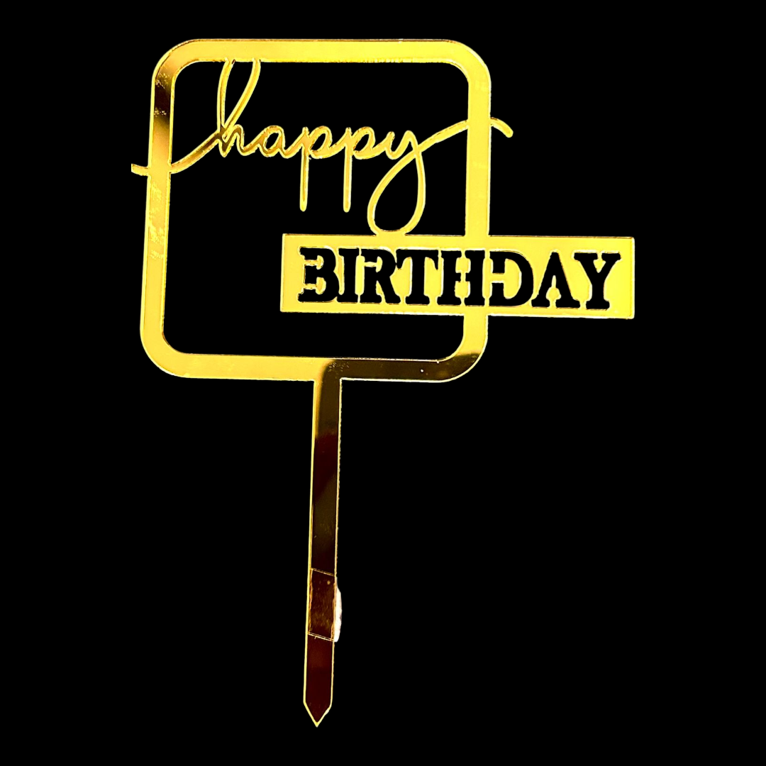 Happy Birthday Acrylic Topper 5''#28