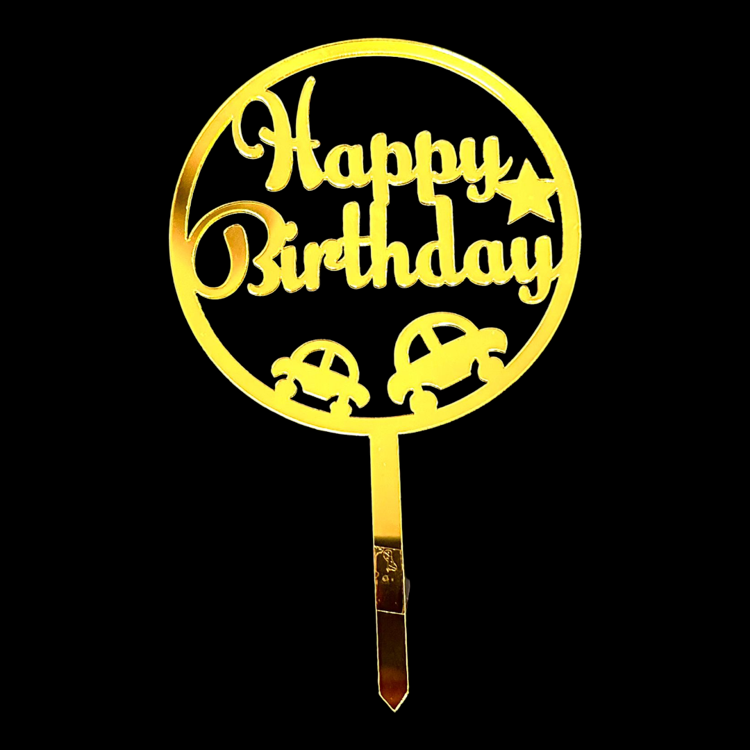 Happy Birthday Acrylic Topper 5''#23