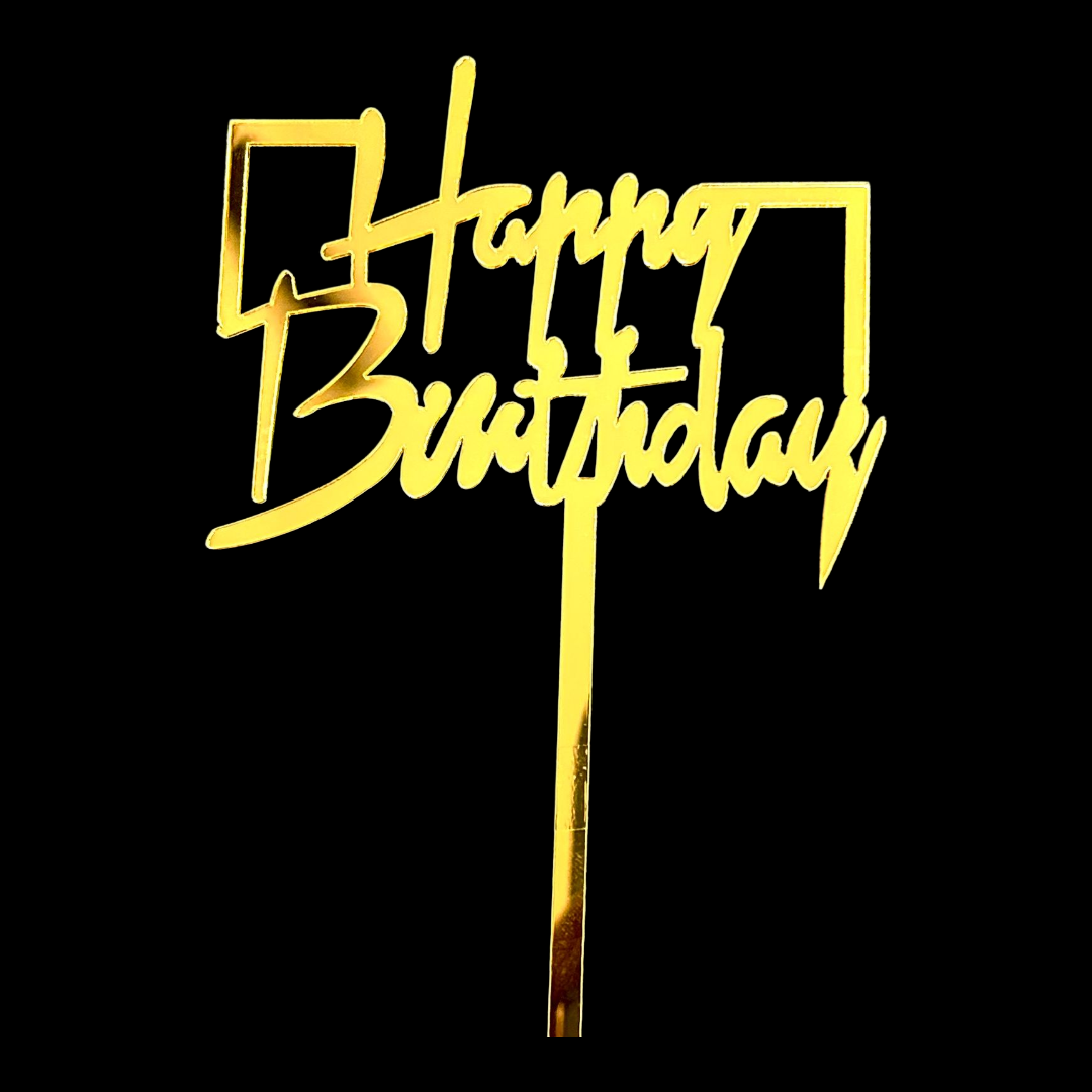 Happy Birthday Acrylic Topper 5''#27