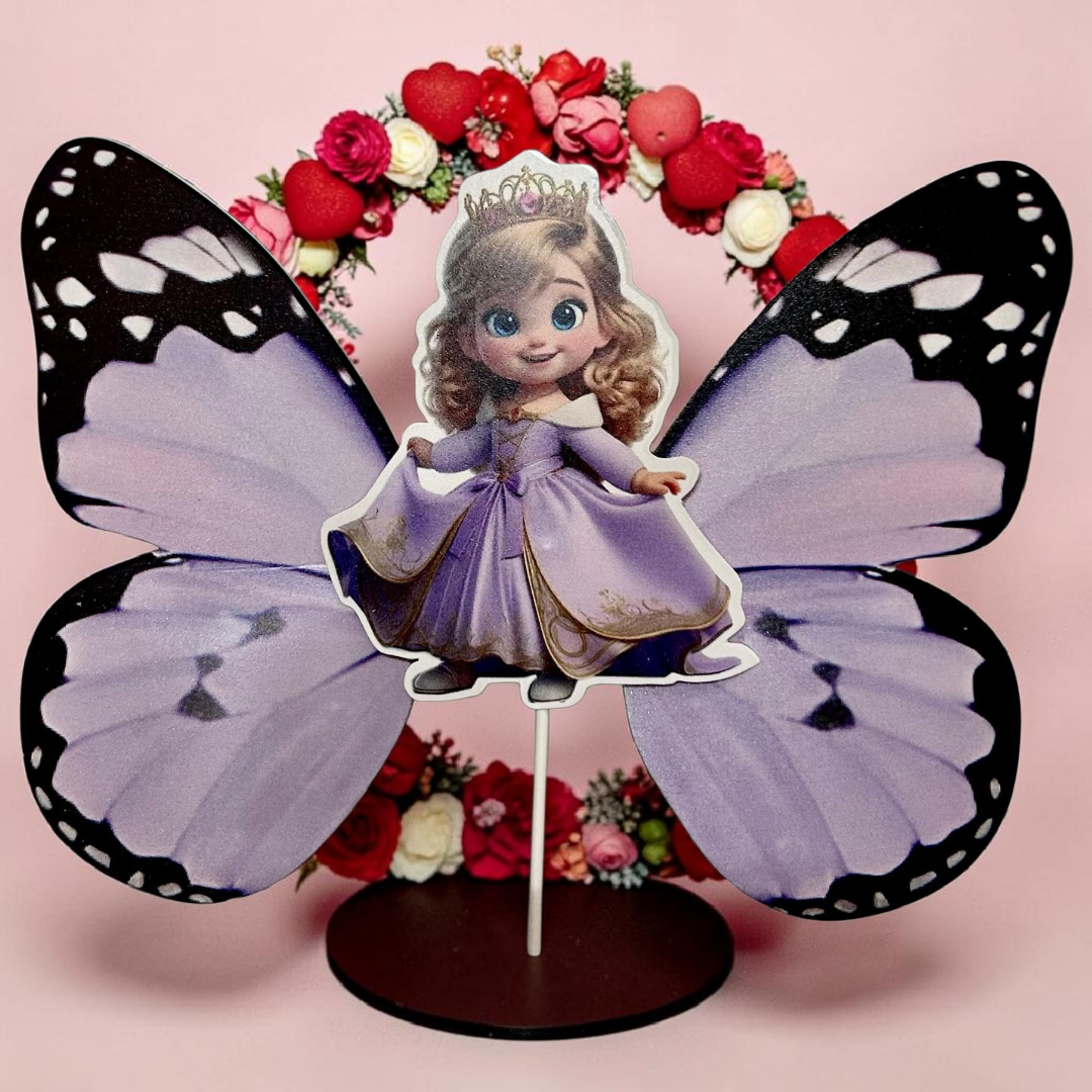 Paper Butterfly Cake Toppers | Size Big | Purple Black