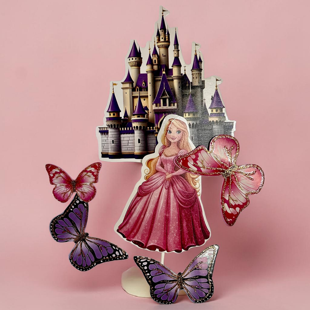 Paper Butterfly Cake Toppers |Castle Theme |Pink Purple #2