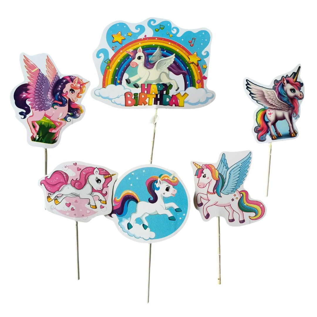 PAPER THEME TOPPER BACK UNICORN NEW