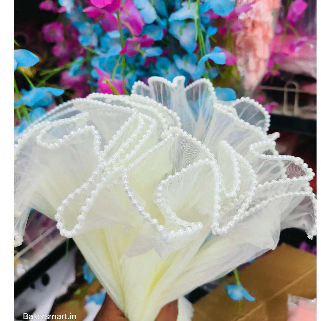 Noor Net Off White/ Light Yellow| Length 3.5mtr