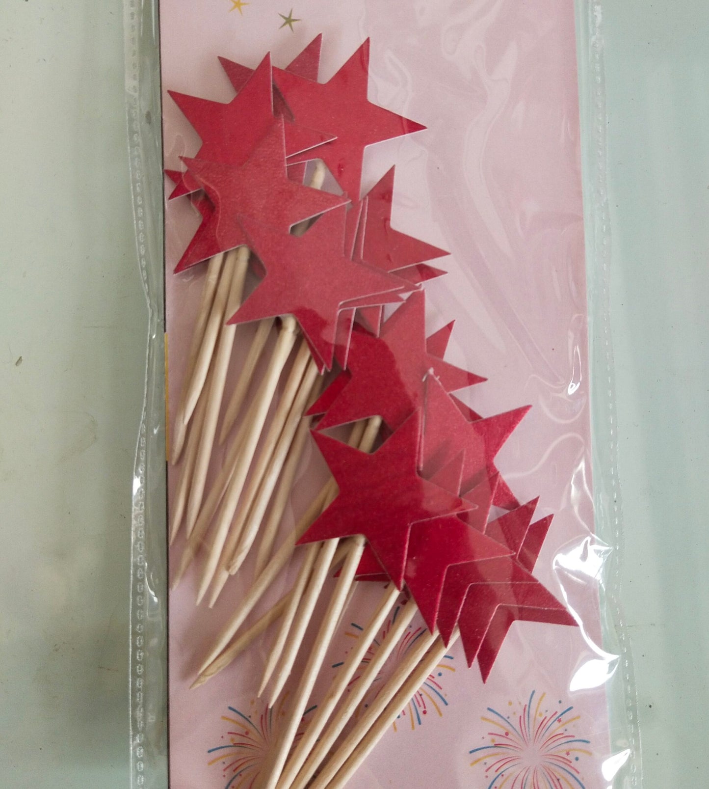 STAR GLITTER RED TOPPER 20 PCS PACK