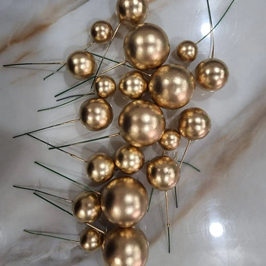 Faux Ball Golden 20 pcs Pack