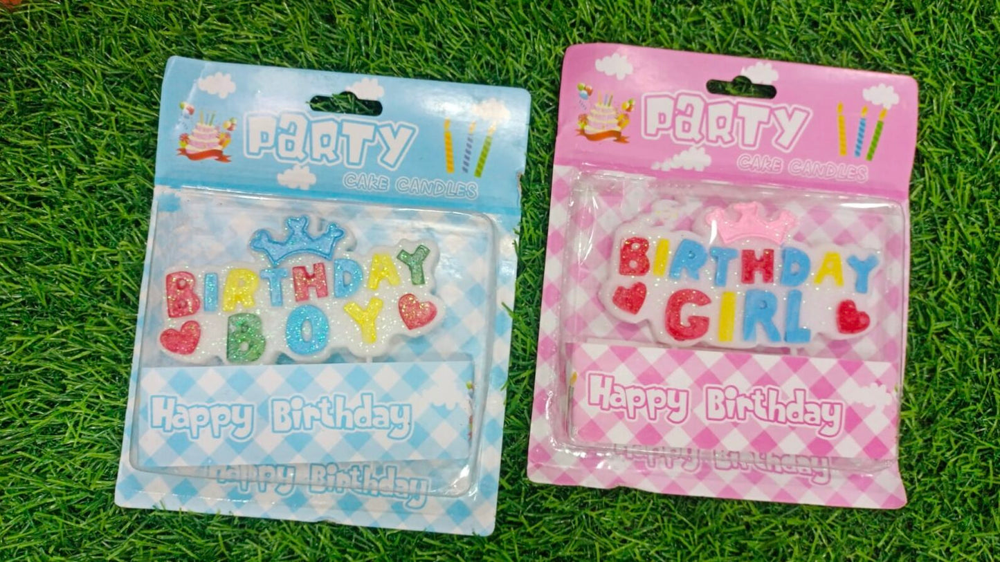 Birthday Boy Candle Pink