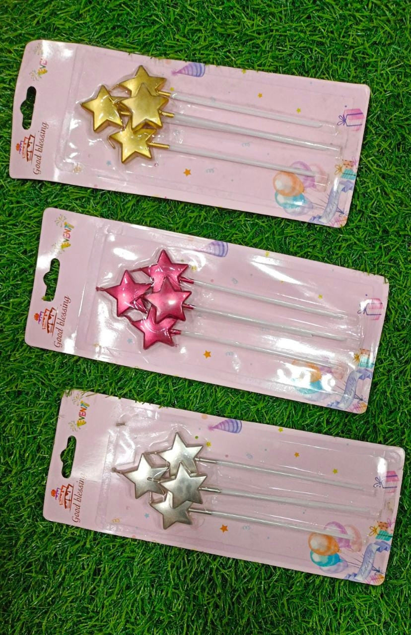 4 PCS STAR CANDLE PINK