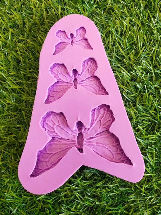 SIlicon 3 Cavity Big Butterfly Mould #38