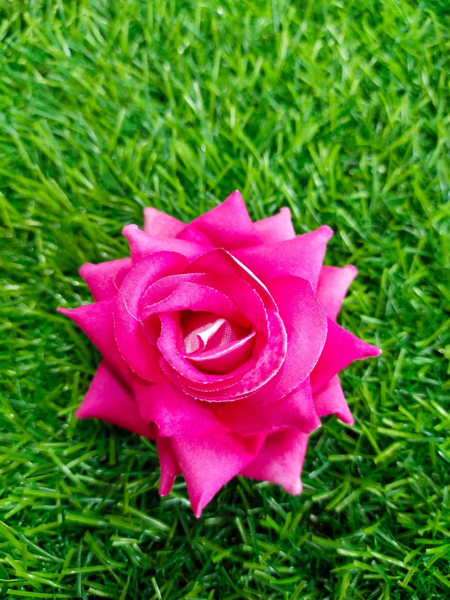 Artificial Velvet Rose Flower Dark Pink Pack oF 10 pcs