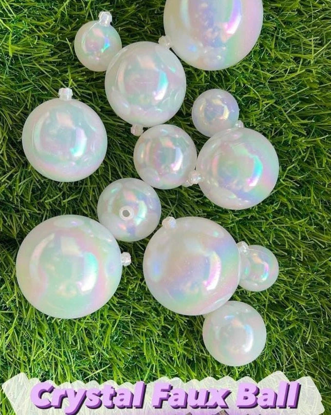 ACRYLIC BUBBLE CRYSTAL BALL 12 PCS PACK WHITE