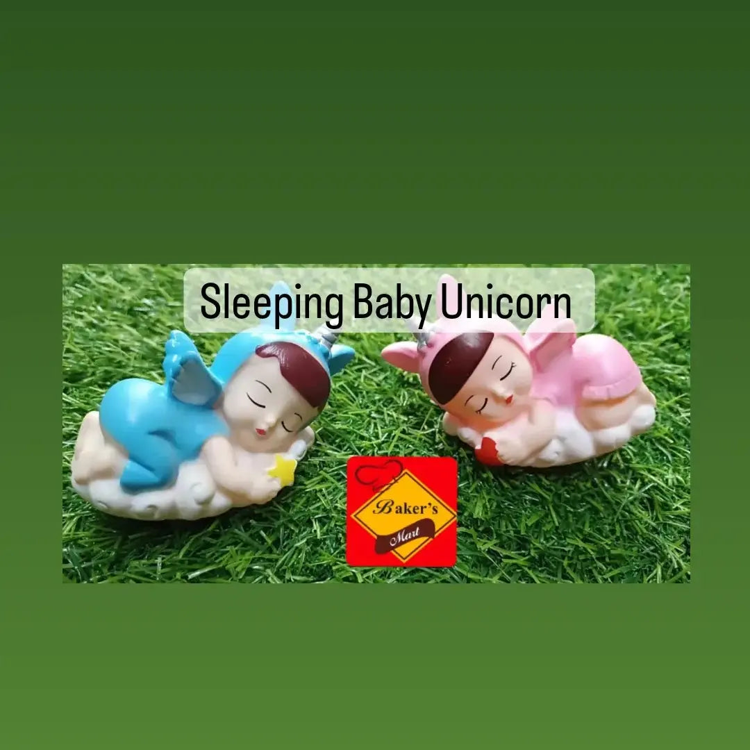 1 Pcs Sleeping Baby Unicorn Toys Topper Pink