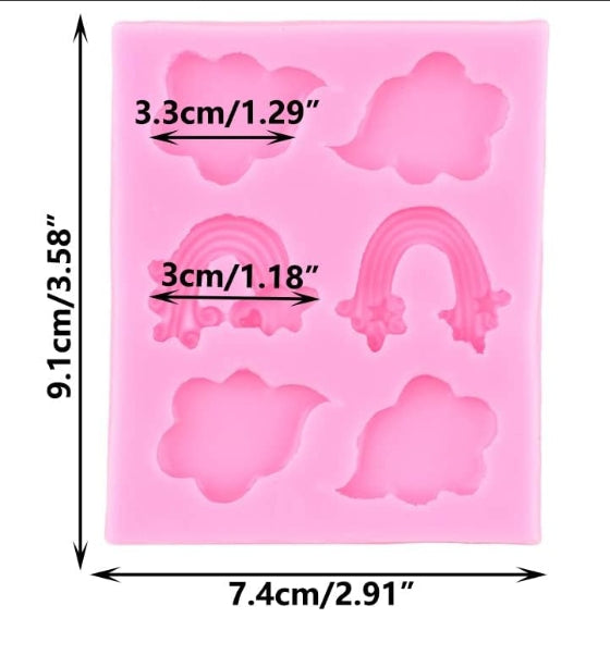 SILICON FONDANT CLOUD & RAINBOW FONDANT MOULD #31