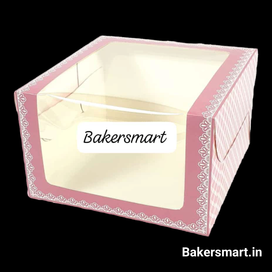 Cake Box 8*8*5 L Window Pink 10 PCS PACK