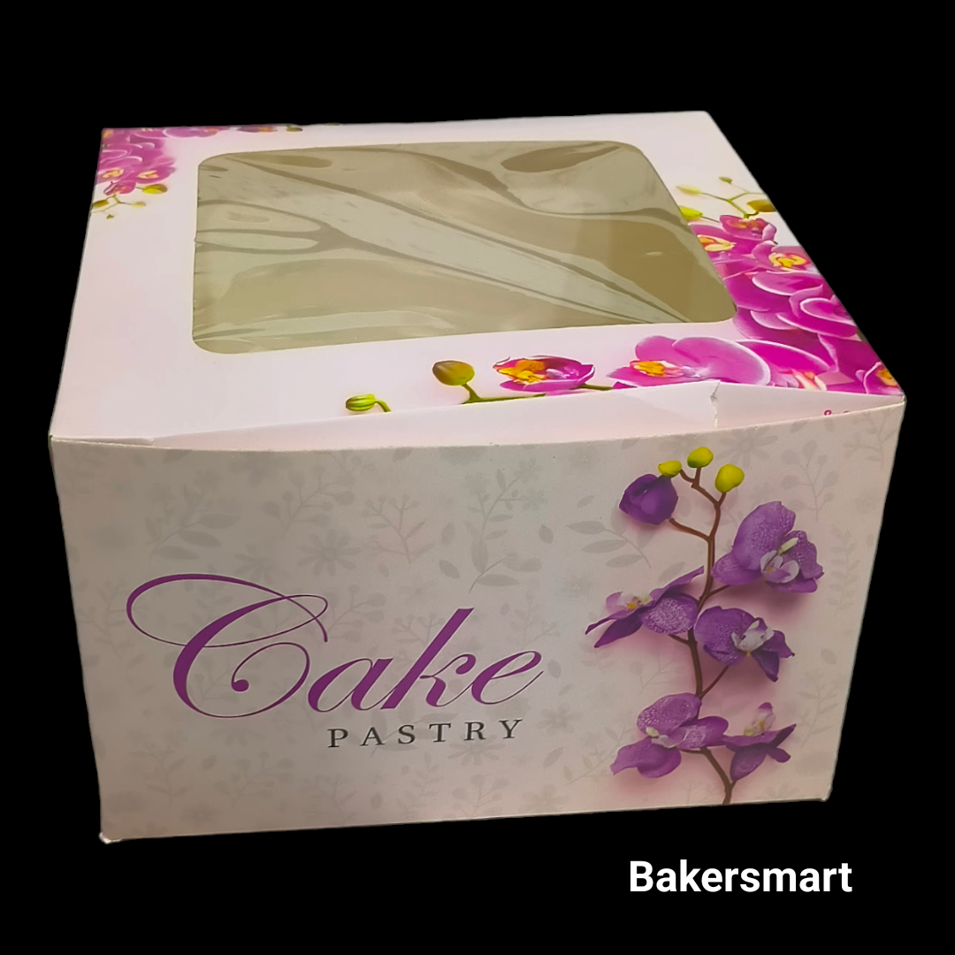 Cake Box Window 8*8*5 Pink Floral 10 PCS PACK