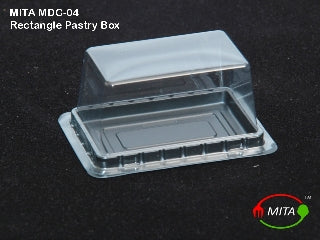 Rectangular Pastry Container Black Tray -10 PCS