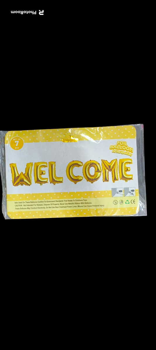 FOIL BALLOON WELCOME GOLD