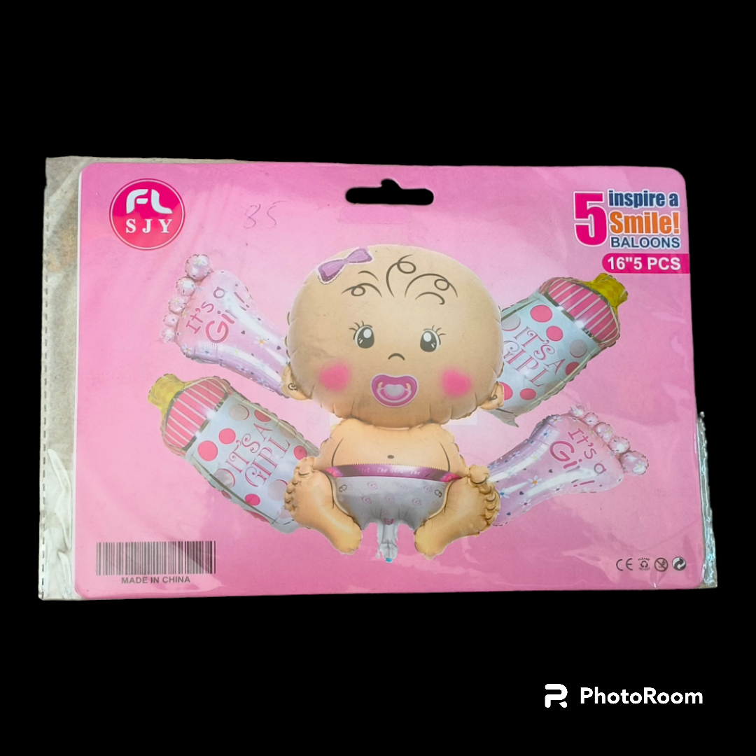 BABY SHOWER FOIL BALLOON SET GIRL