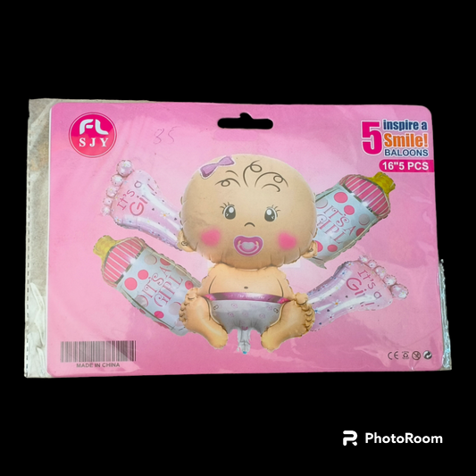 BABY SHOWER FOIL BALLOON SET  GIRL