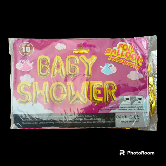 BABY SHOWER FOIL BALLOON SET  GOLD