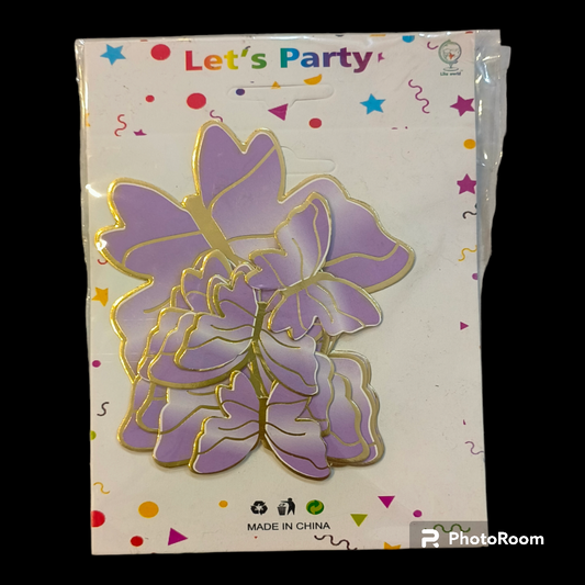 PAPER BUTTERFLY PURPLE, 10 PC'S PACK